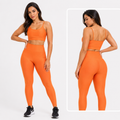 Conjunto Academia Feminino – Legging + Top Alta Compressão Zero Transparência