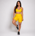 Conjunto Fitness Feminino Brasil Edition – Top com Bojo + Bermuda Modeladora