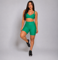Conjunto Fitness Feminino Brasil Edition – Top com Bojo + Bermuda Modeladora