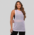 Regata Transparente Fitness Feminina – Tule Leve para Academia e Treino