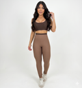 Conjunto Fitness Feminino – Legging + Top Bicolor com Bojo