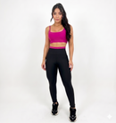 Conjunto Fitness Feminino – Legging + Top Bicolor com Bojo