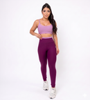 Conjunto Fitness Feminino – Legging + Top Bicolor com Bojo