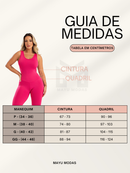 Macacão Academia Feminino Longo Fitness Costas Aberta Suplex Liso Roupa de Malhar Ginastica MAYU