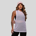 Regata Transparente Fitness Feminina – Tule Leve para Academia e Treino