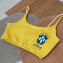 Cropped Top Alça Fina Feminino fitness Copa 2026 ESTHER BRAZIL