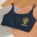 Cropped Top Alça Fina Feminino fitness Copa 2026 ESTHER BRAZIL