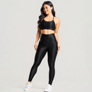 Conjunto Fitness Feminino Trilobal Canelado – Top Alcinha + Legging Cós Alto Modelador Brilhoso Academia e Treino