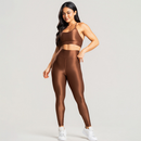 Conjunto Fitness Feminino Trilobal Canelado – Top Alcinha + Legging Cós Alto Modelador Brilhoso Academia e Treino