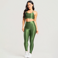 Conjunto Fitness Feminino Trilobal Canelado – Top Alcinha + Legging Cós Alto Modelador Brilhoso Academia e Treino