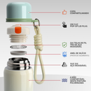 WATERSY 500ml Garrafa Térmica liso espacial Quente & Frio Com Isolamento Térmico