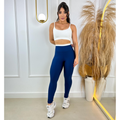 Conjunto Fitness Feminino – Legging + Top Bicolor com Bojo