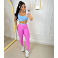 Conjunto Fitness Feminino – Legging + Top Bicolor com Bojo