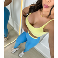 Conjunto Fitness Feminino – Legging + Top Bicolor com Bojo