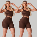 Kit 2 Conjuntos Fitness Feminino  – Top + Short Cintura Alta