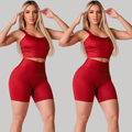 Kit 2 Conjuntos Fitness Feminino  – Top + Short Cintura Alta