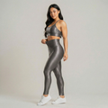 Conjunto Fitness Feminino Trilobal Canelado – Top Alcinha + Legging Cós Alto Modelador Brilhoso Academia e Treino