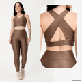 Conjunto Fitness Canelado Feminino – Legging + Top Zero Transparência