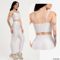 Conjunto Fitness Canelado Feminino – Legging + Top Zero Transparência