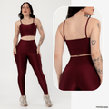 Conjunto Fitness Canelado Feminino – Legging + Top Zero Transparência
