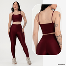 Conjunto Fitness Canelado Feminino – Legging + Top Zero Transparência