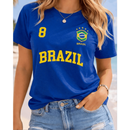 Blusa Feminina Brasil copa do mundo Verão Algodão