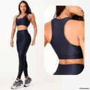 Conjunto Fitness Canelado Feminino – Legging + Top Zero Transparência