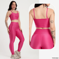 Conjunto Fitness Canelado Feminino – Legging + Top Zero Transparência