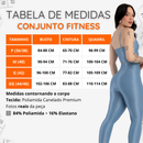 Conjunto Feminino Fitness Canelado Zero Transparencia Legging e Top Academia Treino