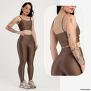Conjunto Fitness Canelado Feminino – Legging + Top Zero Transparência