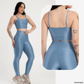 Conjunto Fitness Canelado Feminino – Legging + Top Zero Transparência