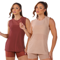 Kit 2 Regatas Femininas Tule Fitness – Transparente Luxo para Academia