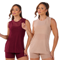 Kit 2 Regatas Femininas Tule Fitness – Transparente Luxo para Academia