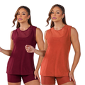 Kit 2 Regatas Femininas Tule Fitness – Transparente Luxo para Academia
