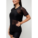 Blusa de Academia Fitness Tule Feminina Transparente Leve Confortavel