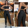 Conjunto Academia Feminino – Legging + Top Alta Compressão Zero Transparência