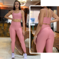 Conjunto Academia Feminino – Legging + Top Alta Compressão Zero Transparência
