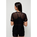Blusa de Academia Fitness Tule Feminina Transparente Leve Confortavel