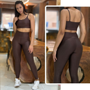 Conjunto Academia Feminino – Legging + Top Alta Compressão Zero Transparência