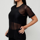 Blusa Fitness Feminina Tule Transparente – Leve, Respirável e Estilosa