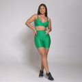 Conjunto Fitness Feminino Copa do Mundo Top e Bermuda Academia Brasil Luxo