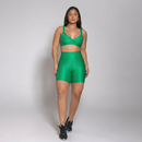 Conjunto Fitness Feminino Copa do Mundo Top e Bermuda Academia Brasil Luxo