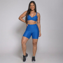 Conjunto Fitness Feminino Copa do Mundo Top e Bermuda Academia Brasil Luxo