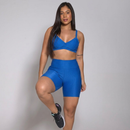 Conjunto Fitness Feminino Copa do Mundo Top e Bermuda Academia Brasil Luxo