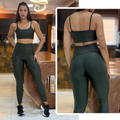 Conjunto Academia Feminino – Legging + Top Alta Compressão Zero Transparência