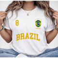 Blusa Feminina Brasil copa do mundo Verão Algodão