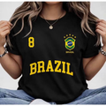 Blusa Feminina Brasil copa do mundo Verão Algodão