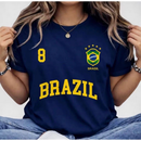 Blusa Feminina Brasil copa do mundo Verão Algodão